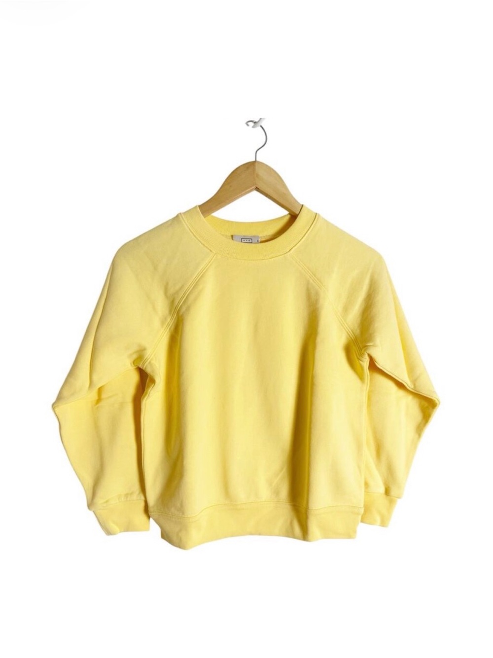 AYR The BFF Butter Yellow French Terry Crewneck Pullover Sweatshirt Size S